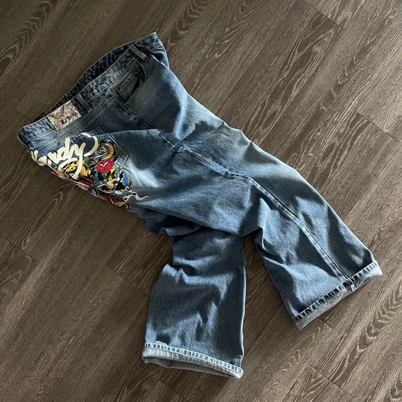 Y2K ED HARDY BAGGY JEANS - Picture 1 of 3